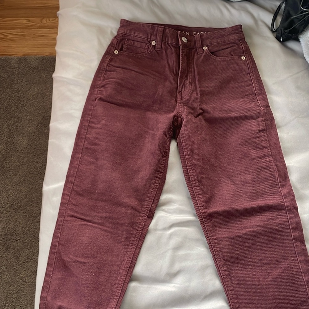 American Eagle Size:000 Corduroy Burgundy Pants